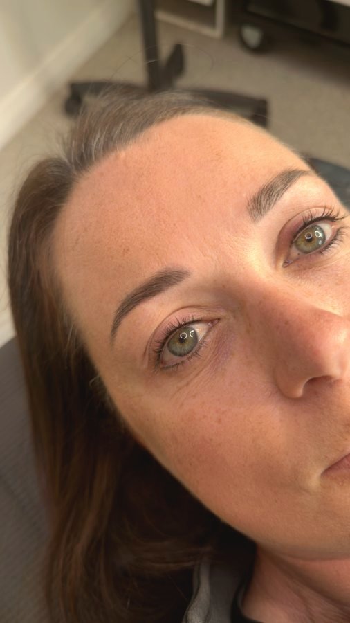 Healed ombre brow result close-up
