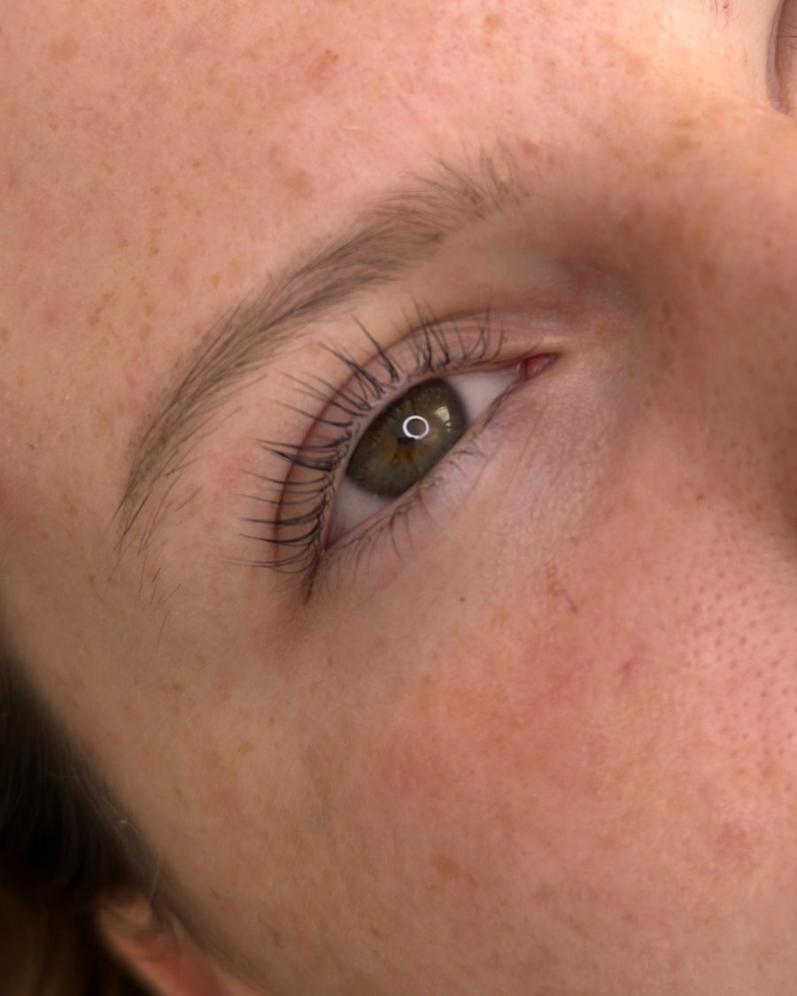 Healed lash enhancement result close up
